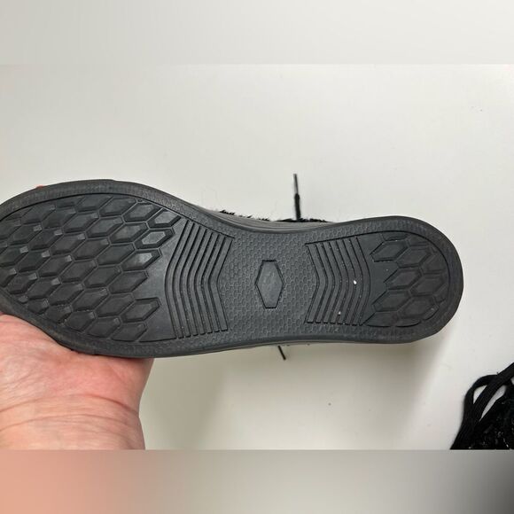 Mono design Black Silver Sequins High Top Lacing winter sneakers size 40EU/9,5US - Picture 2 of 11